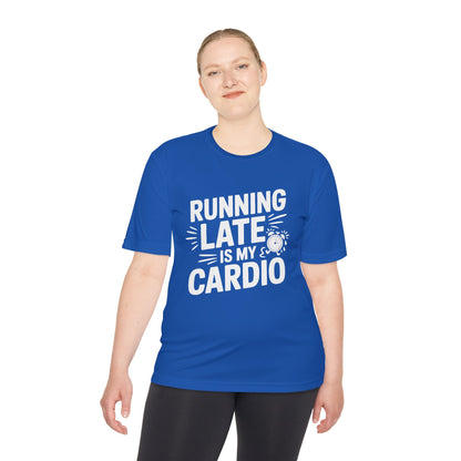 Moisture Wicking Running Late Tee - Fun Workout Shirt for Fitness Lovers, Gym Wear, Athlete Gift, Casual Sports Apparel, Perfect for [...]