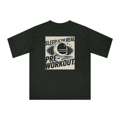 Sleep is The  Real Pre-Workout with Background Unisex Zone Performance T-shirt - HustleHealthShop