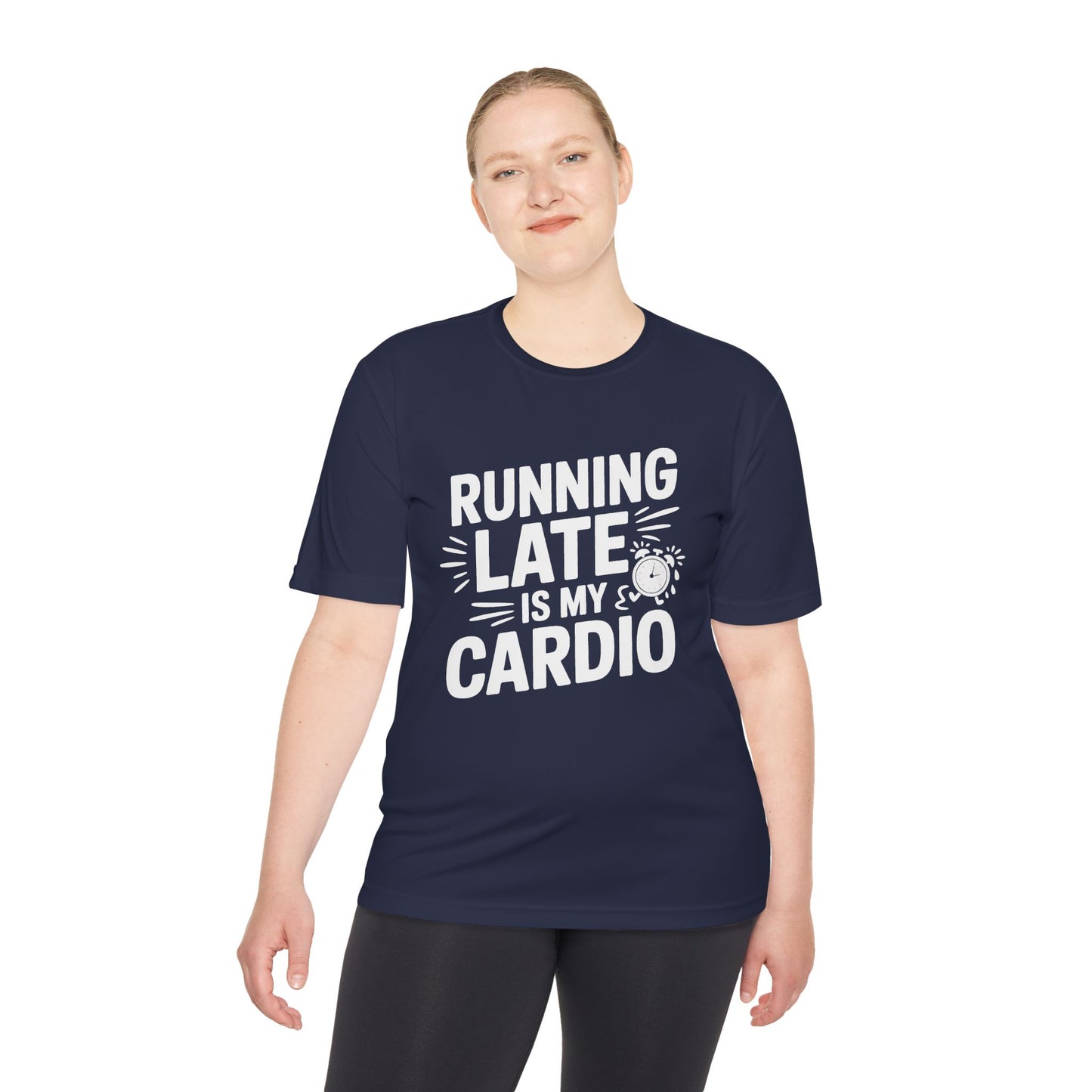Moisture Wicking Running Late Tee - Fun Workout Shirt for Fitness Lovers, Gym Wear, Athlete Gift, Casual Sports Apparel, Perfect for [...]
