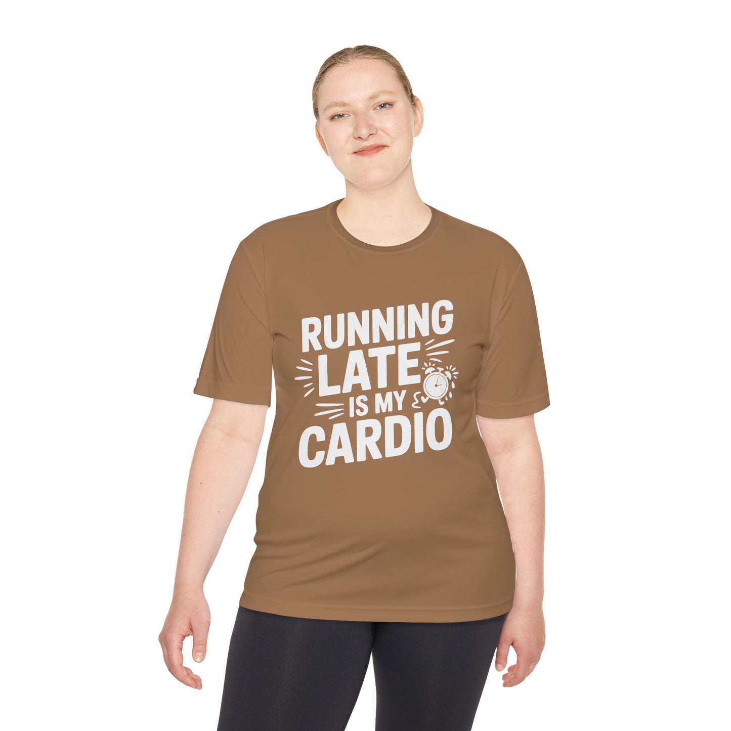 Moisture Wicking Running Late Tee - Fun Workout Shirt for Fitness Lovers, Gym Wear, Athlete Gift, Casual Sports Apparel, Perfect for [...]