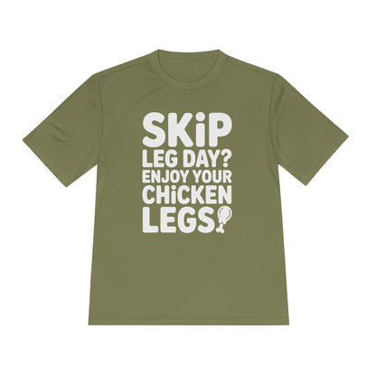 Skip Leg Day? Funny Unisex Tee, Workout Humor Shirt, Fitness Gift, Gym Apparel, Moisture Wicking T-Shirt for Fitness Lovers