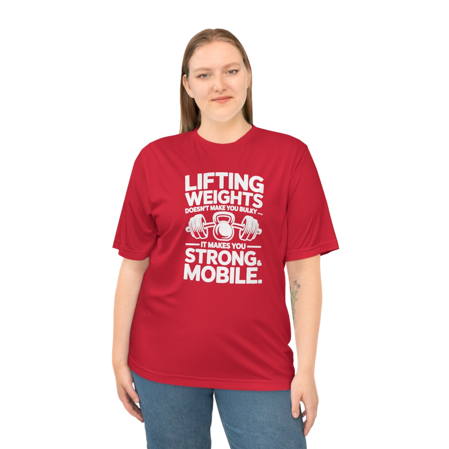 "LIFTING WEIGHTS "Unisex Performance Fitness T-shirt - Motivational Gym Wear, Workout Apparel, Gift for Gym Lovers, Lifting Tees, Active Lifestyle