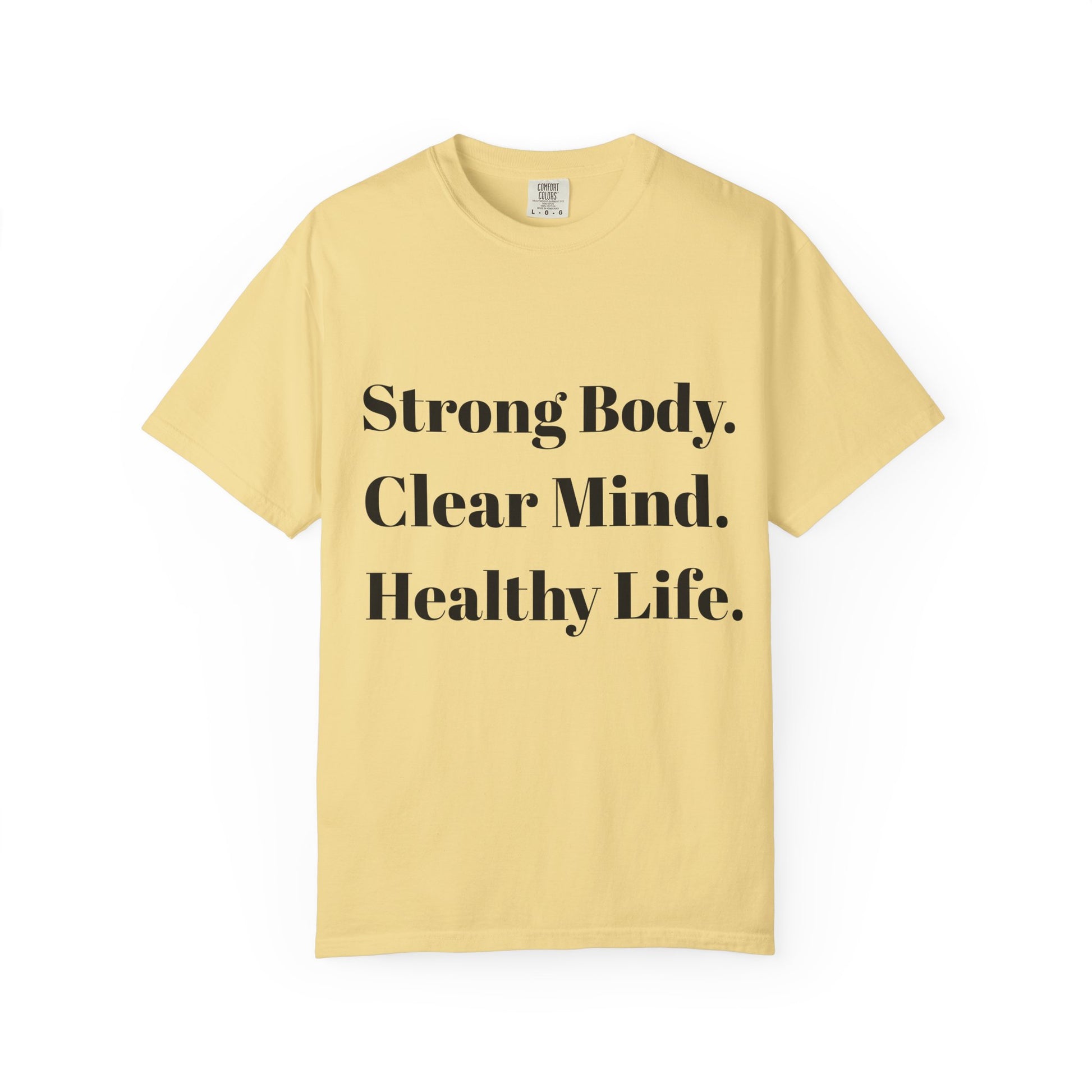 Unisex Motivational T-Shirt with Motivational Quotes Strong Body Clear Mind  Healthy Life | Fitness, Wellness, Lifestyle Gift, Gym Wear, Everyday Comfort - HustleHealthShop