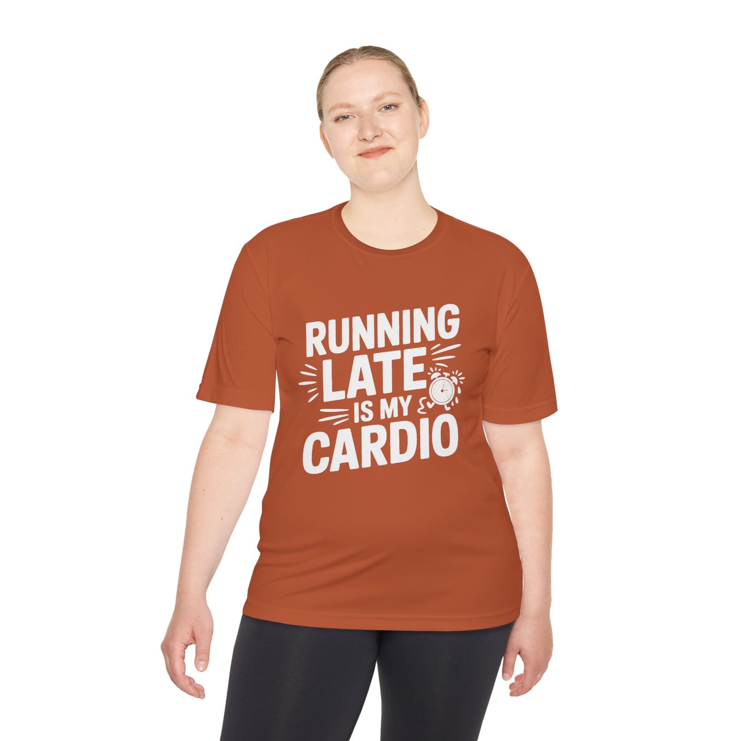 Moisture Wicking Running Late Tee - Fun Workout Shirt for Fitness Lovers, Gym Wear, Athlete Gift, Casual Sports Apparel, Perfect for [...]
