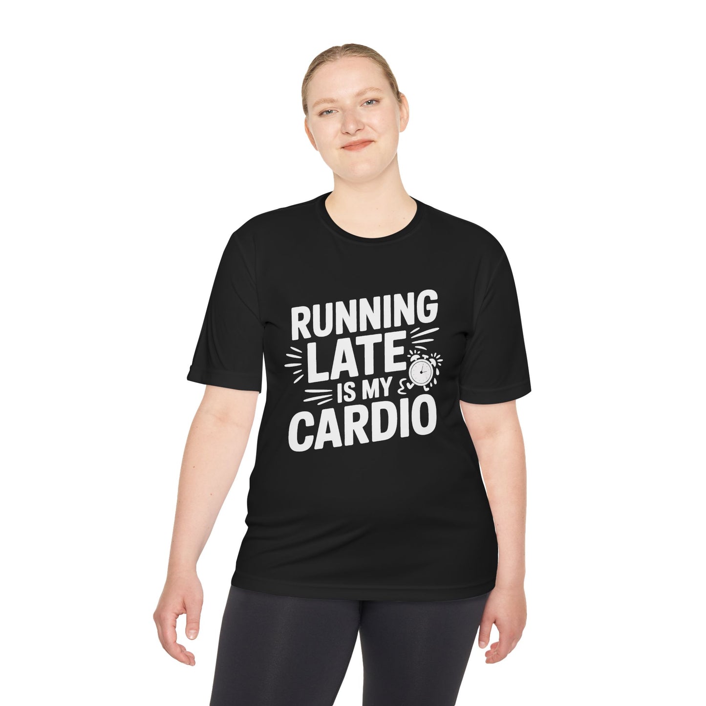 Moisture Wicking Running Late Tee - Fun Workout Shirt for Fitness Lovers, Gym Wear, Athlete Gift, Casual Sports Apparel, Perfect for [...]