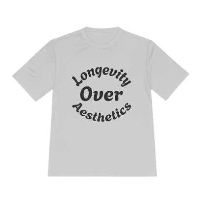 Unisex Moisture Wicking Tee, Longevity over aesthetics Shirt, Workout Apparel, Gym Gear, Sportswear for Active Lifestyle