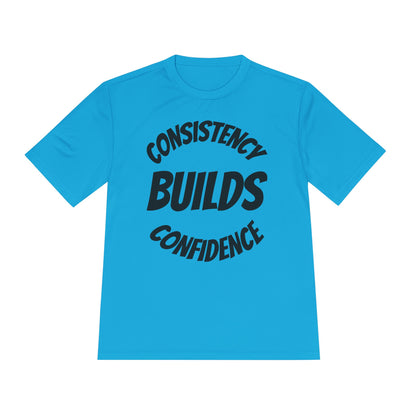 Motivational Fitness Tee - Consistency Builds Confidence, Workout Shirt, Sportswear, Activewear, Unisex Apparel - HustleHealthShop