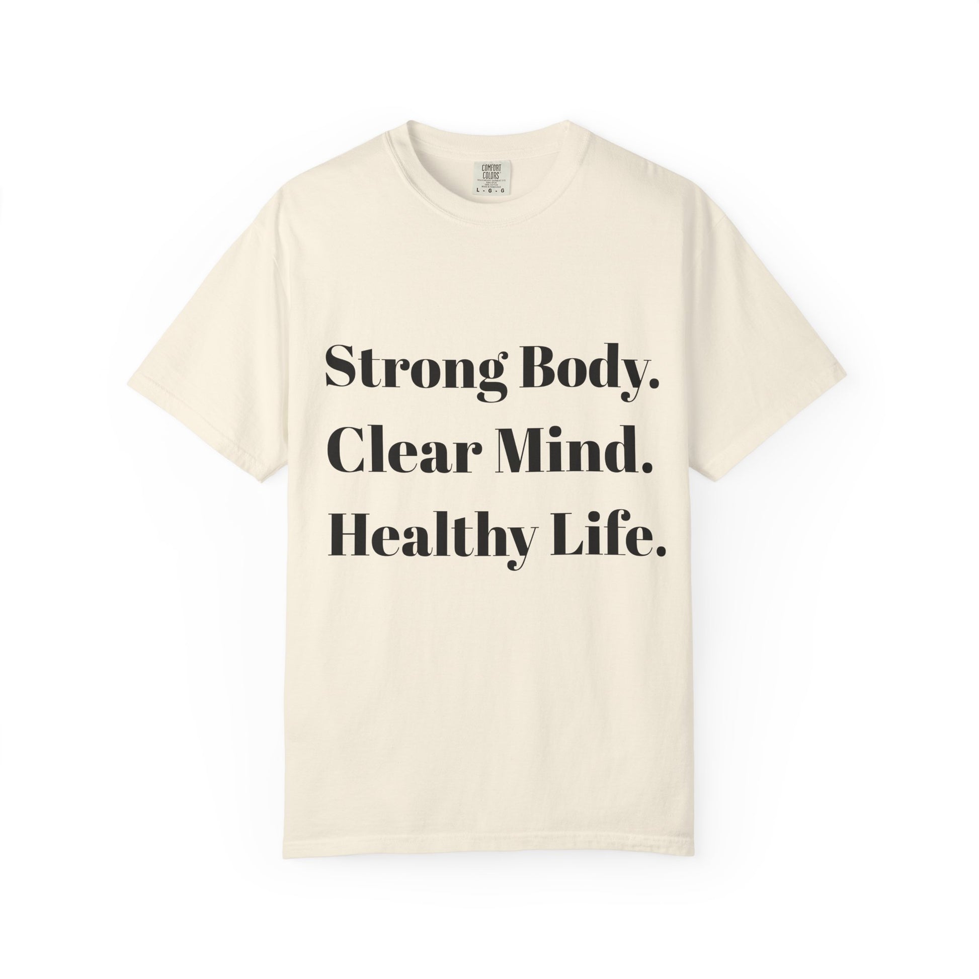 Unisex Motivational T-Shirt with Motivational Quotes Strong Body Clear Mind  Healthy Life | Fitness, Wellness, Lifestyle Gift, Gym Wear, Everyday Comfort - HustleHealthShop