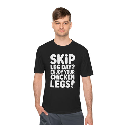 Skip Leg Day? Funny Unisex Tee, Workout Humor Shirt, Fitness Gift, Gym Apparel, Moisture Wicking T-Shirt for Fitness Lovers