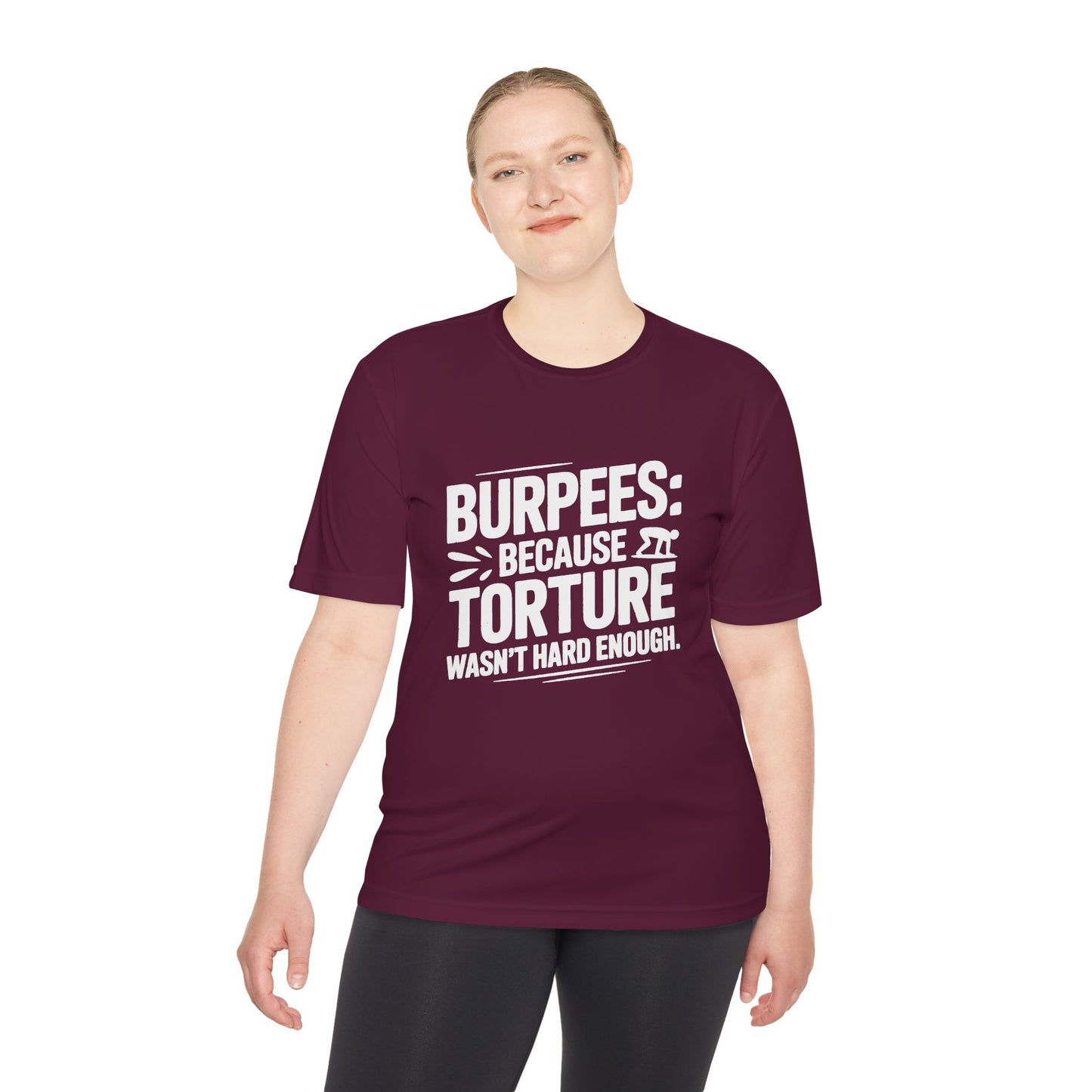 Burpees Humor Shirt Funny Workout Tee - Moisture Wicking, , Gym T-Shirt, Fitness Gift, Activewear for Trainers