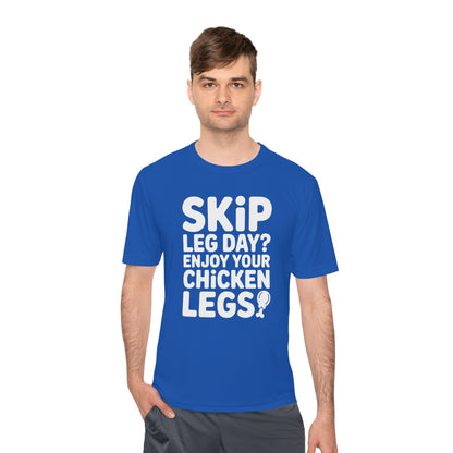 Skip Leg Day? Funny Unisex Tee, Workout Humor Shirt, Fitness Gift, Gym Apparel, Moisture Wicking T-Shirt for Fitness Lovers
