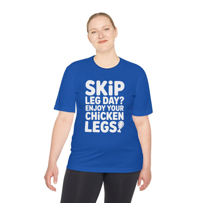 Skip Leg Day? Funny Unisex Tee, Workout Humor Shirt, Fitness Gift, Gym Apparel, Moisture Wicking T-Shirt for Fitness Lovers