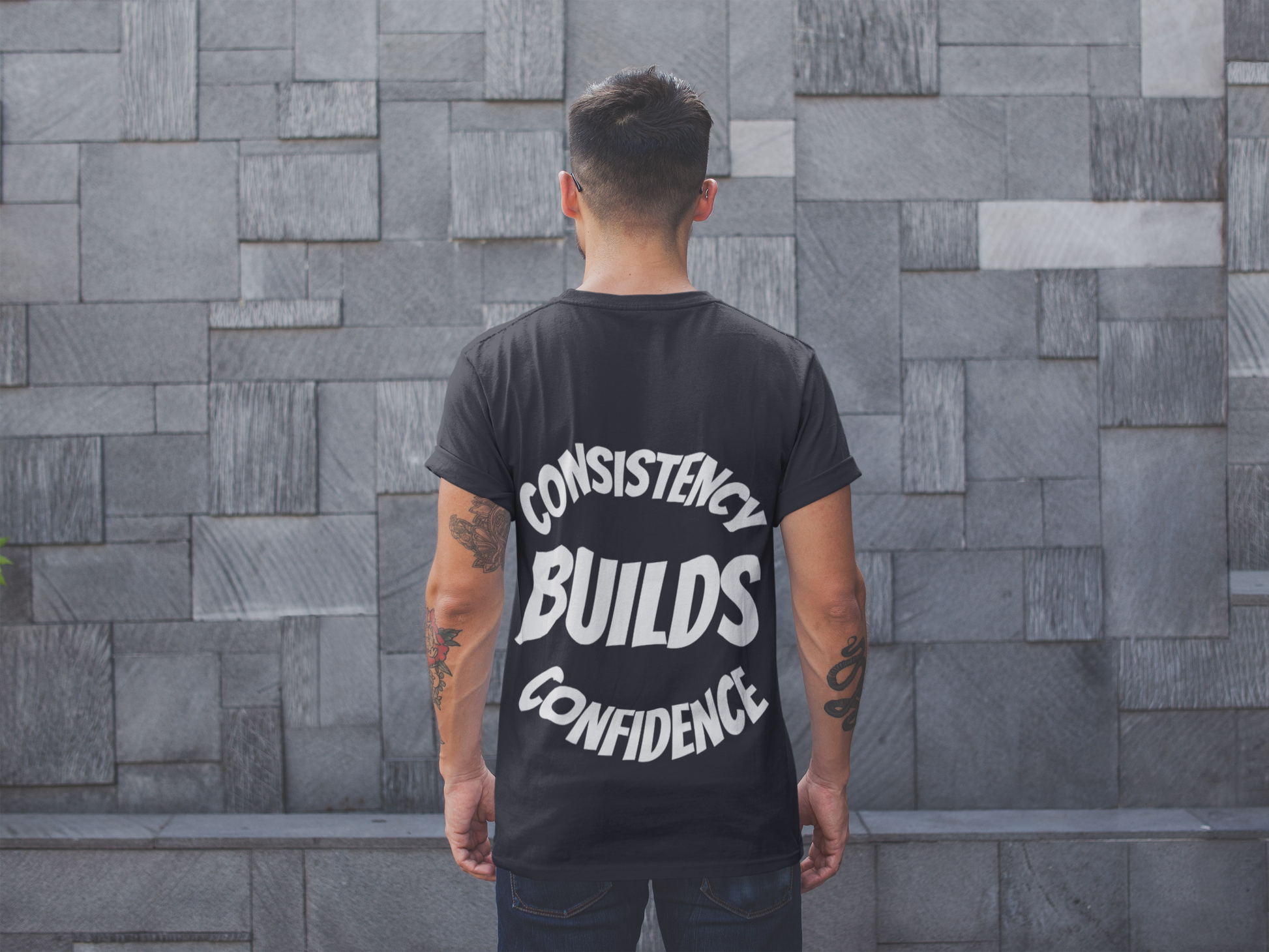 Confidence Build Moisture Wicking Tee, Consistency Builds Confidence | Athletic T-Shirt | Gym Wear | Fitness Apparel | Workout Gear | Motivational Shirt - HustleHealthShop