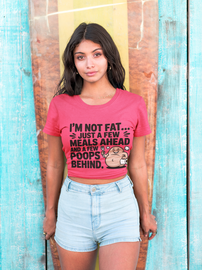 "I'M NOT FAT "Funny Moisture-Wicking Tee - Humor Shirt for Gym Goers, Gift for Fitness Lovers, Casual Wear, Workout Apparel, Comfy Activewear