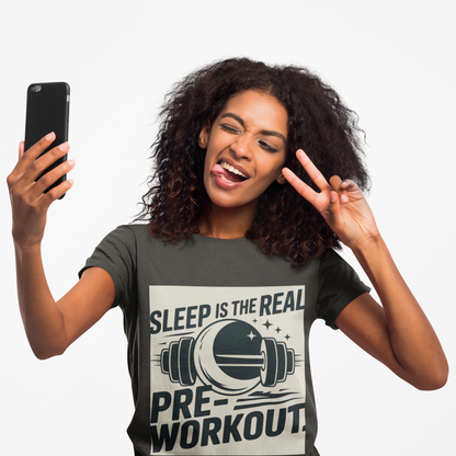 Sleep is The  Real Pre-Workout with Background Unisex Zone Performance T-shirt - HustleHealthShop