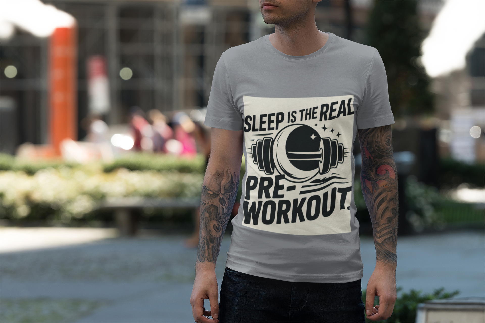 Sleep is The  Real Pre-Workout with Background Unisex Zone Performance T-shirt - HustleHealthShop
