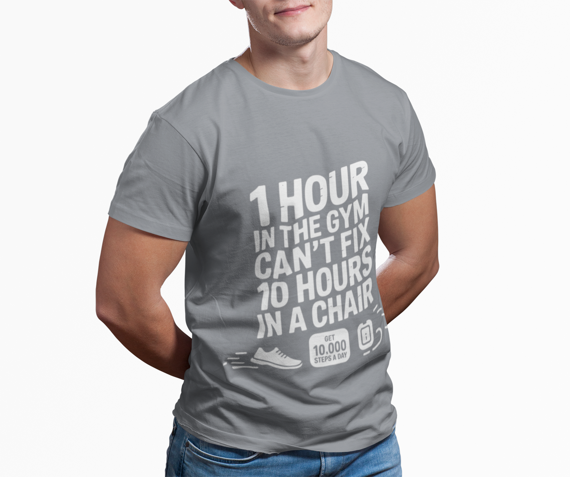 10,000 Steps Unisex Gym Motivation T-shirt - Fitness Gear, Workout Apparel, Exercise Tee, Casual Wear, Gift for Fitness Lovers - HustleHealthShop