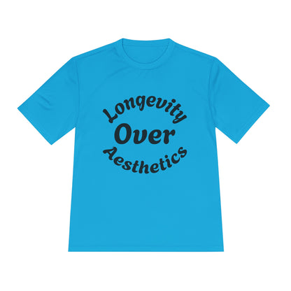 Unisex Moisture Wicking Tee, Longevity over aesthetics Shirt, Workout Apparel, Gym Gear, Sportswear for Active Lifestyle