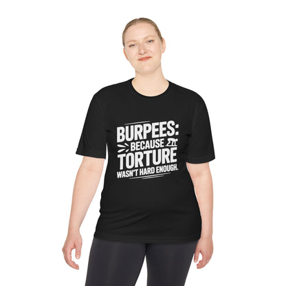 Burpees Humor Shirt Funny Workout Tee - Moisture Wicking, , Gym T-Shirt, Fitness Gift, Activewear for Trainers