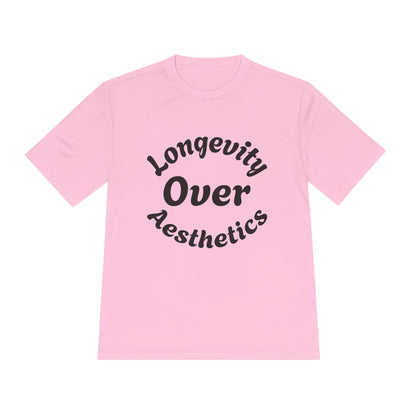 Unisex Moisture Wicking Tee, Longevity over aesthetics Shirt, Workout Apparel, Gym Gear, Sportswear for Active Lifestyle
