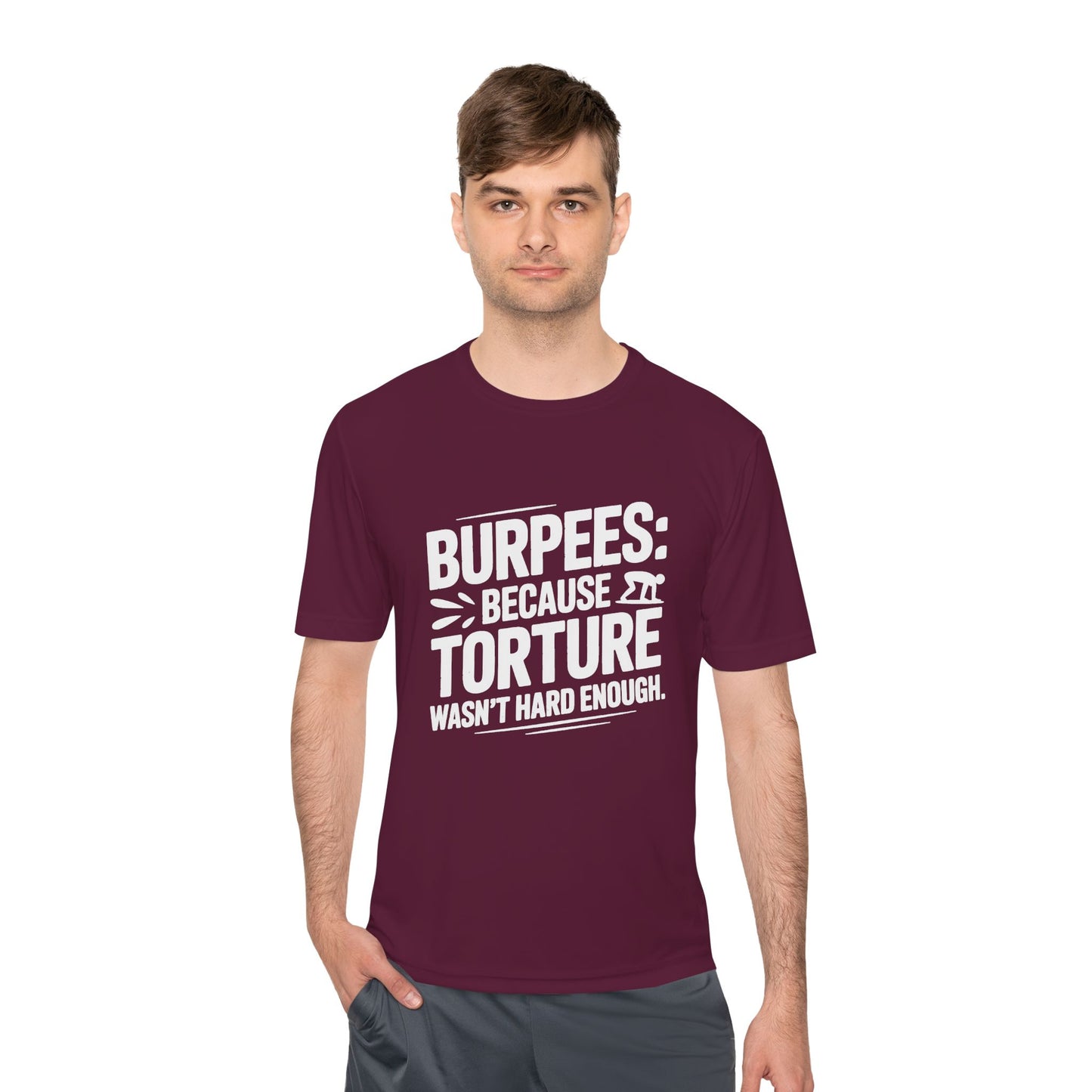 Burpees Humor Shirt Funny Workout Tee - Moisture Wicking, , Gym T-Shirt, Fitness Gift, Activewear for Trainers