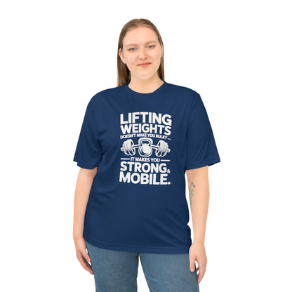 "LIFTING WEIGHTS "Unisex Performance Fitness T-shirt - Motivational Gym Wear, Workout Apparel, Gift for Gym Lovers, Lifting Tees, Active Lifestyle