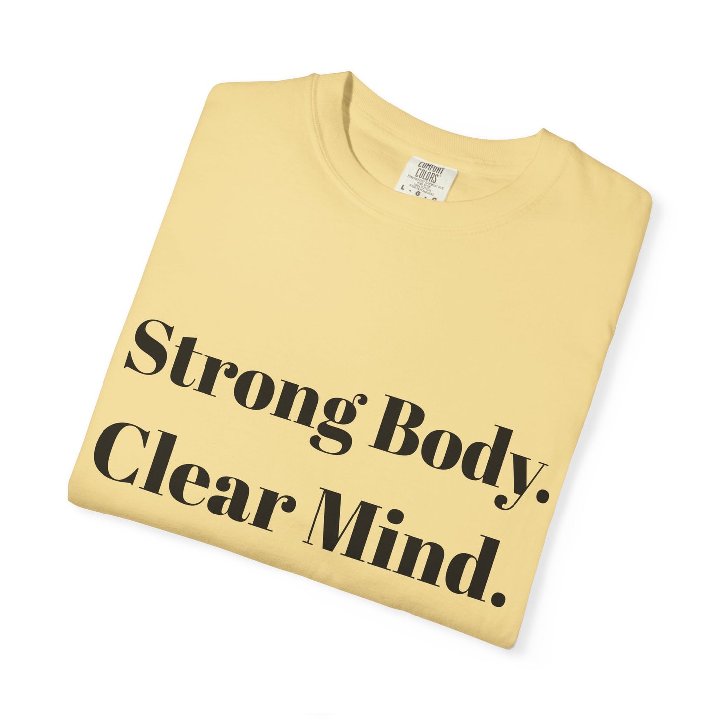 Unisex Motivational T-Shirt with Motivational Quotes Strong Body Clear Mind  Healthy Life | Fitness, Wellness, Lifestyle Gift, Gym Wear, Everyday Comfort - HustleHealthShop