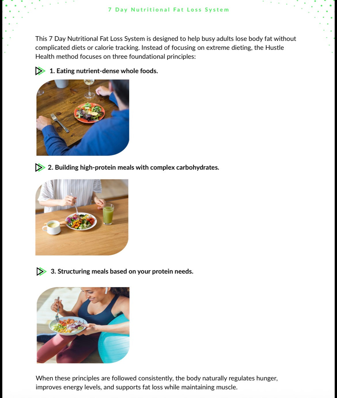 7 day nutritional fat loss system PDF high protein meal plan for busy adults