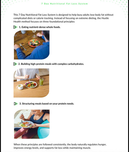 7 day nutritional fat loss system PDF high protein meal plan for busy adults