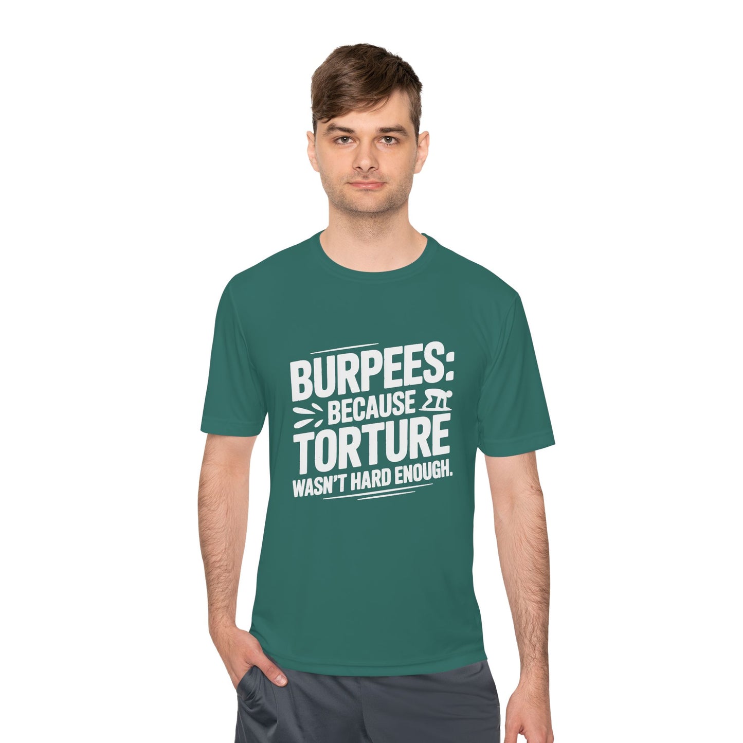 Burpees Humor Shirt Funny Workout Tee - Moisture Wicking, , Gym T-Shirt, Fitness Gift, Activewear for Trainers