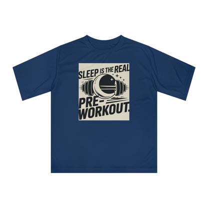 Sleep is The  Real Pre-Workout with Background Unisex Zone Performance T-shirt - HustleHealthShop