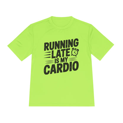 Funny Running Late Tee, Sports T-Shirt, Workout Top, Gift for Runners, Humorous Exercise Apparel