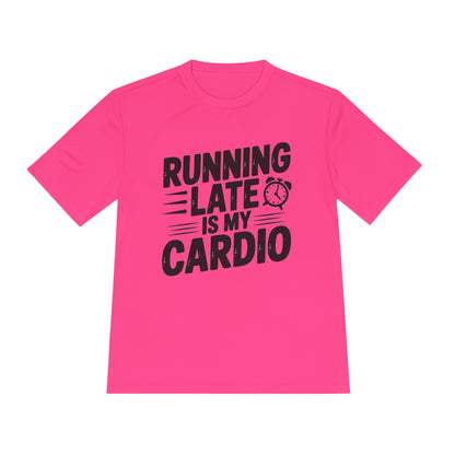 Funny Running Late Tee, Sports T-Shirt, Workout Top, Gift for Runners, Humorous Exercise Apparel