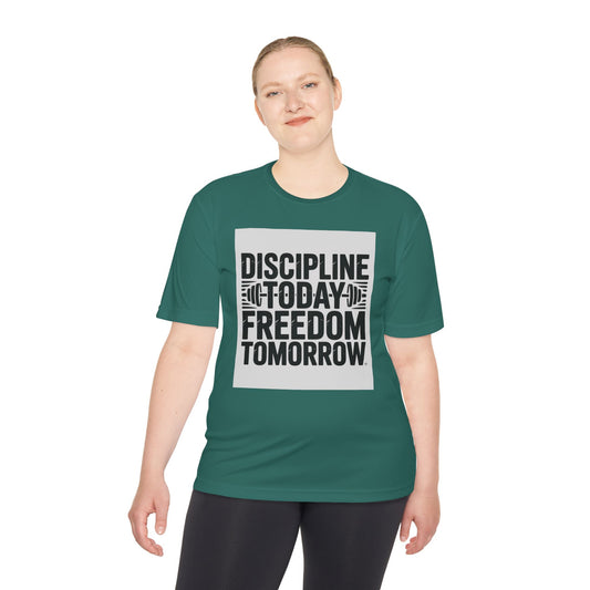 Discipline Today Freedom Tomorrow Motivational Workout Tee for Fitness Enthusiasts, Gym Wear, Inspiration Tee, Workout Top, Fitness Gift, Active Lifestyle Shirt - HustleHealthShop