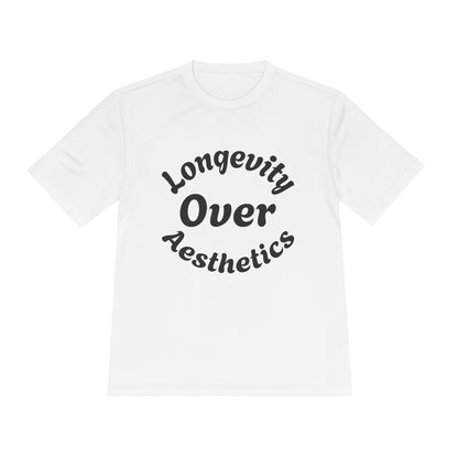 Unisex Moisture Wicking Tee, Longevity over aesthetics Shirt, Workout Apparel, Gym Gear, Sportswear for Active Lifestyle
