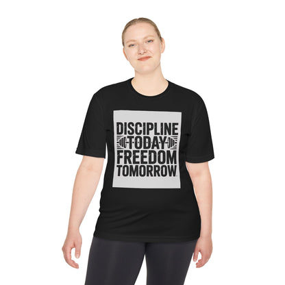 Discipline Today Freedom Tomorrow Motivational Workout Tee for Fitness Enthusiasts, Gym Wear, Inspiration Tee, Workout Top, Fitness Gift, Active Lifestyle Shirt