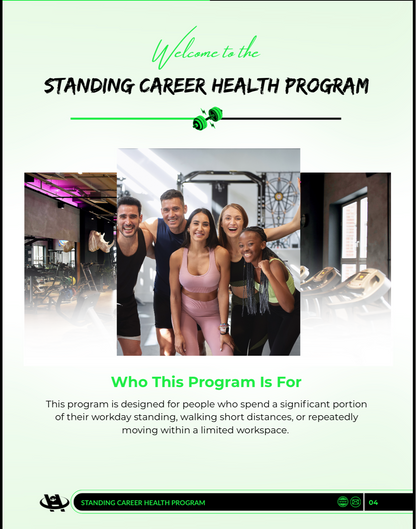 Standing Career Health Program PDF | Health Guide for Standing Workers