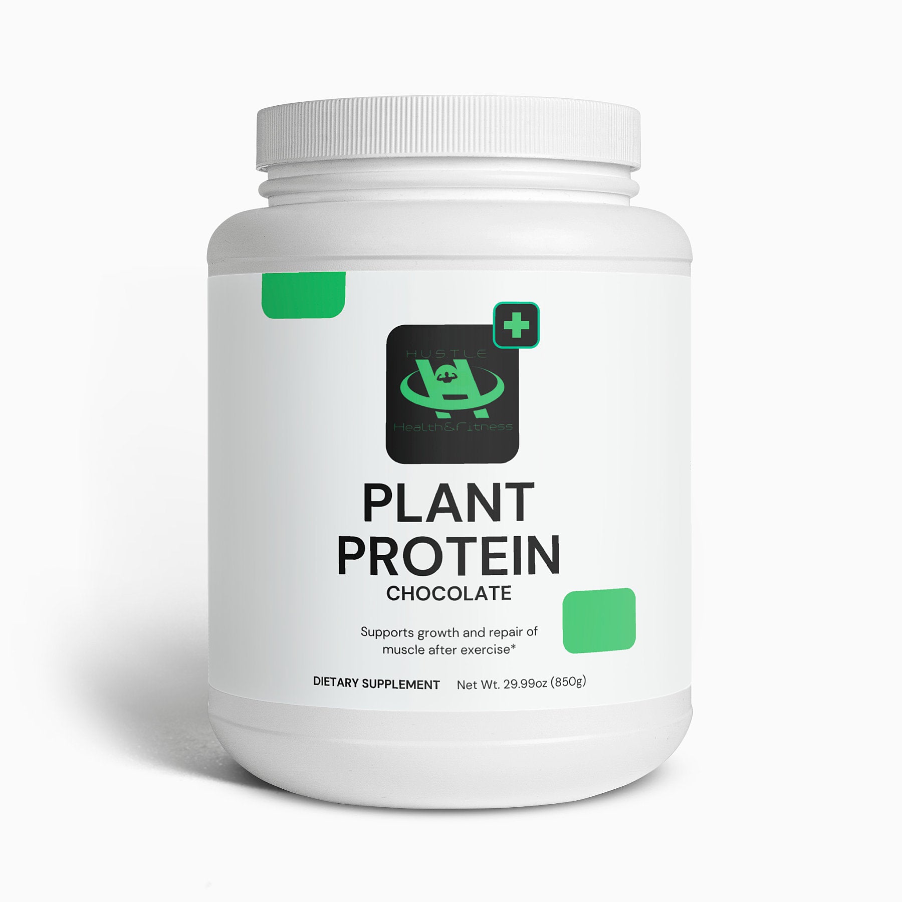 Chocolate plant protein powder supporting muscle recovery digestion and healthy living