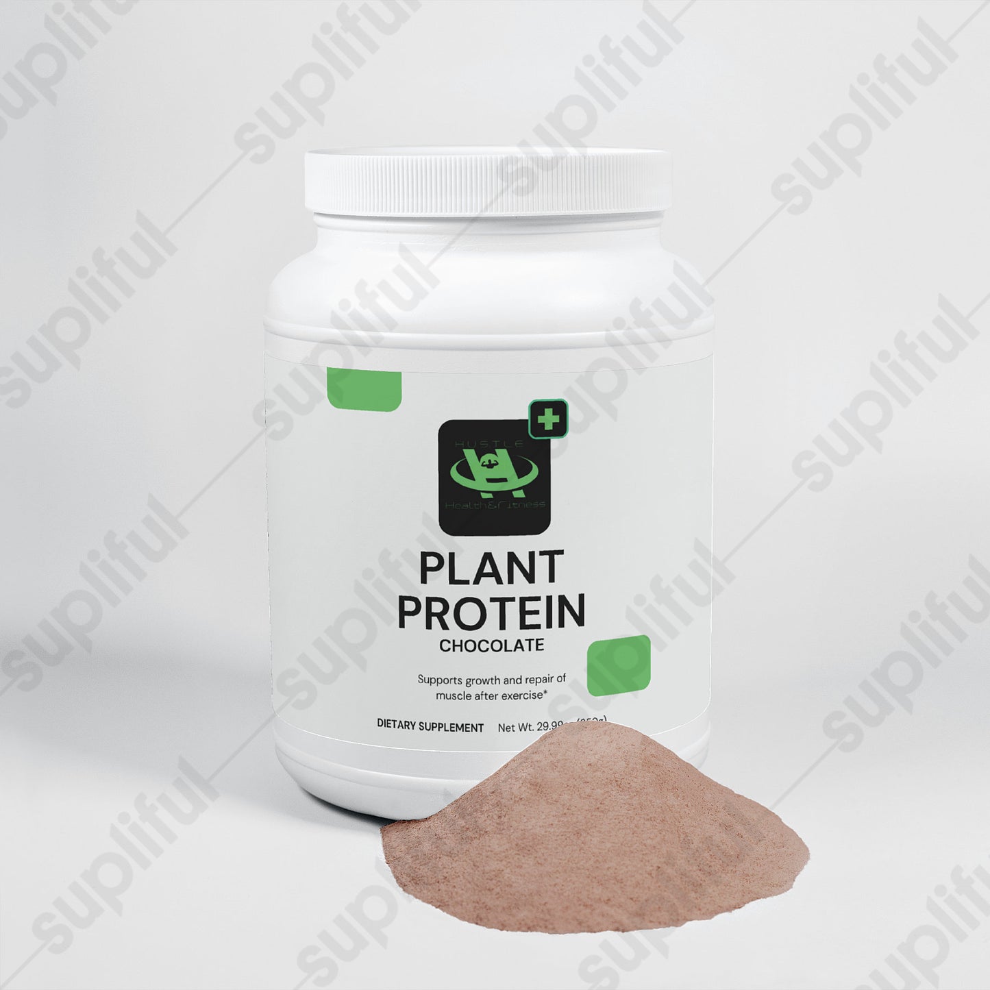 Chocolate plant protein powder supporting muscle recovery digestion and healthy living
