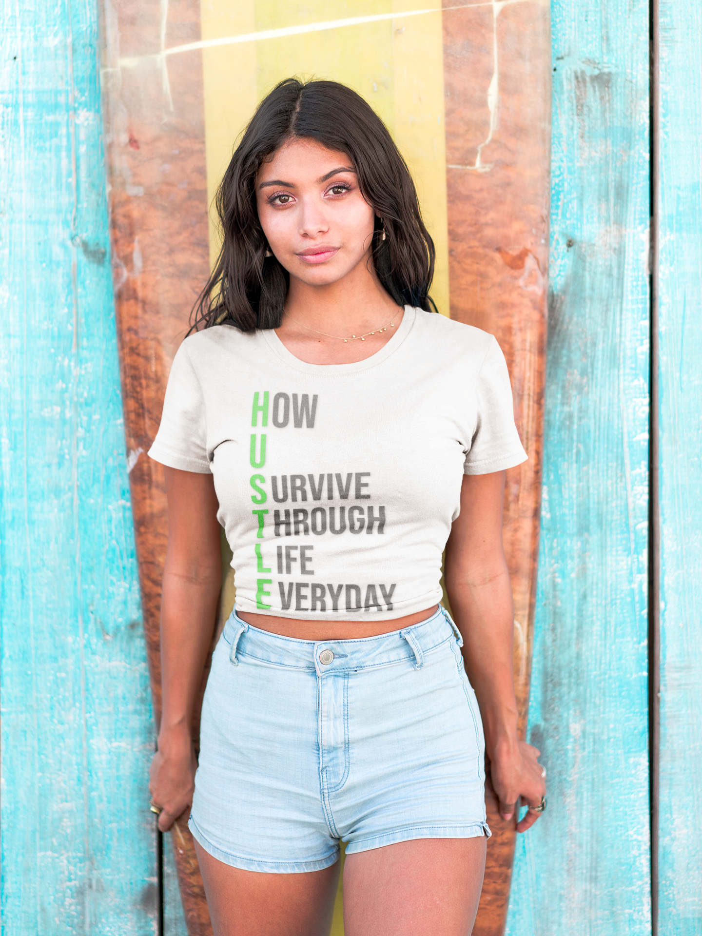 HUSTLE How You Survive Through Life Everyday motivational fitness tee for healthy living beginners