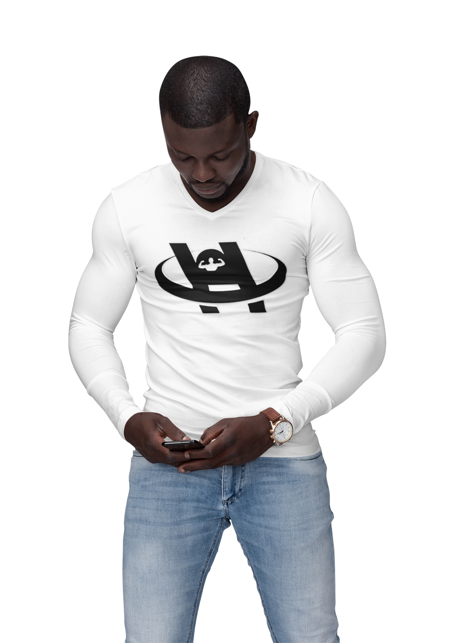 HUSTLE Health and Fitness long sleeve tee symbolizing health at the center of hustle for beginners. Unisex Hustle Health & Fitness Long Sleeve Tee - Fitness, Workout, Gym, Motivation, Sportswear - HustleHealthShop