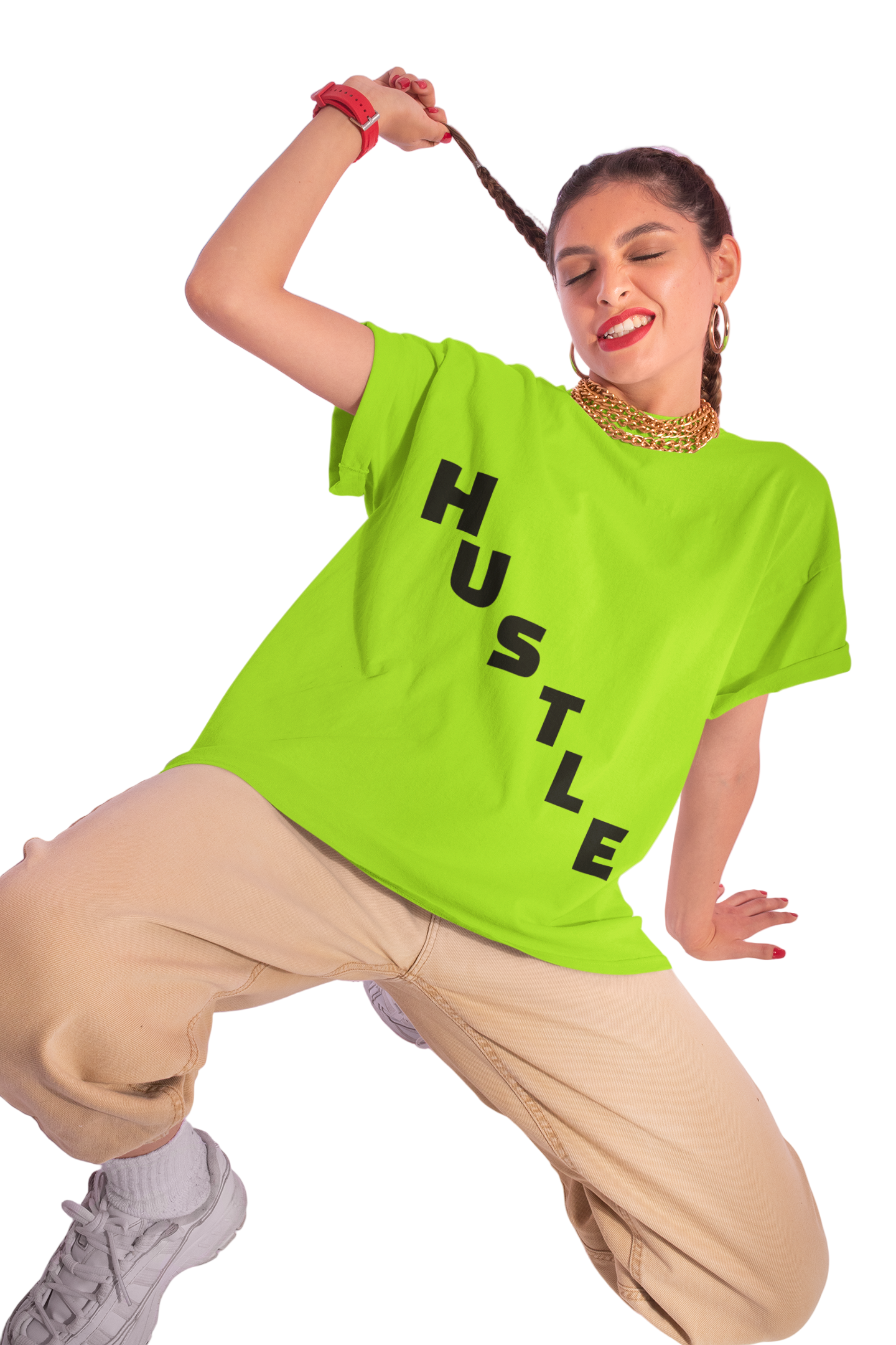 HUSTLE Pillar Steps fitness tee showing healthy living pillars for beginners
