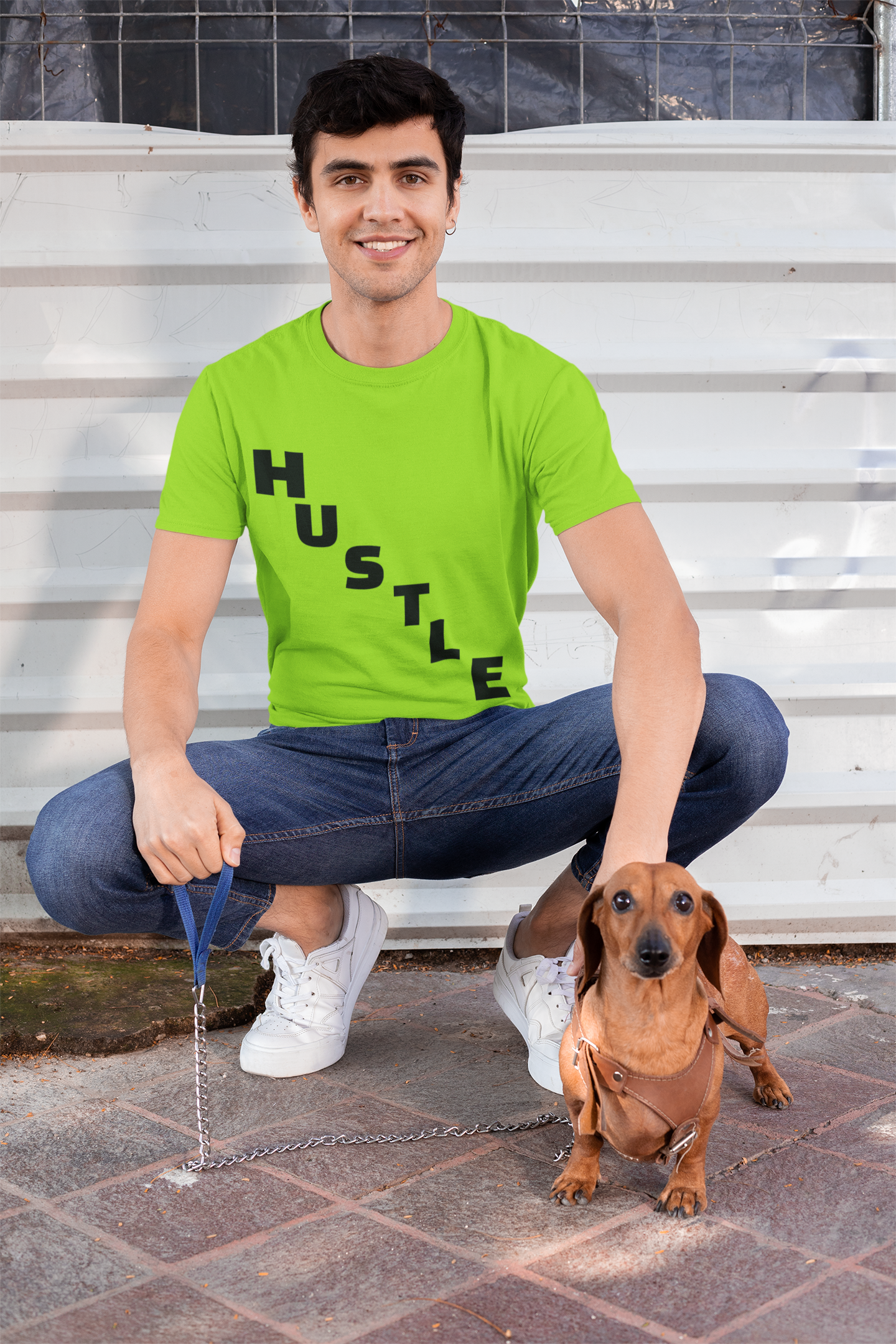 HUSTLE Pillar Steps fitness tee showing healthy living pillars for beginners