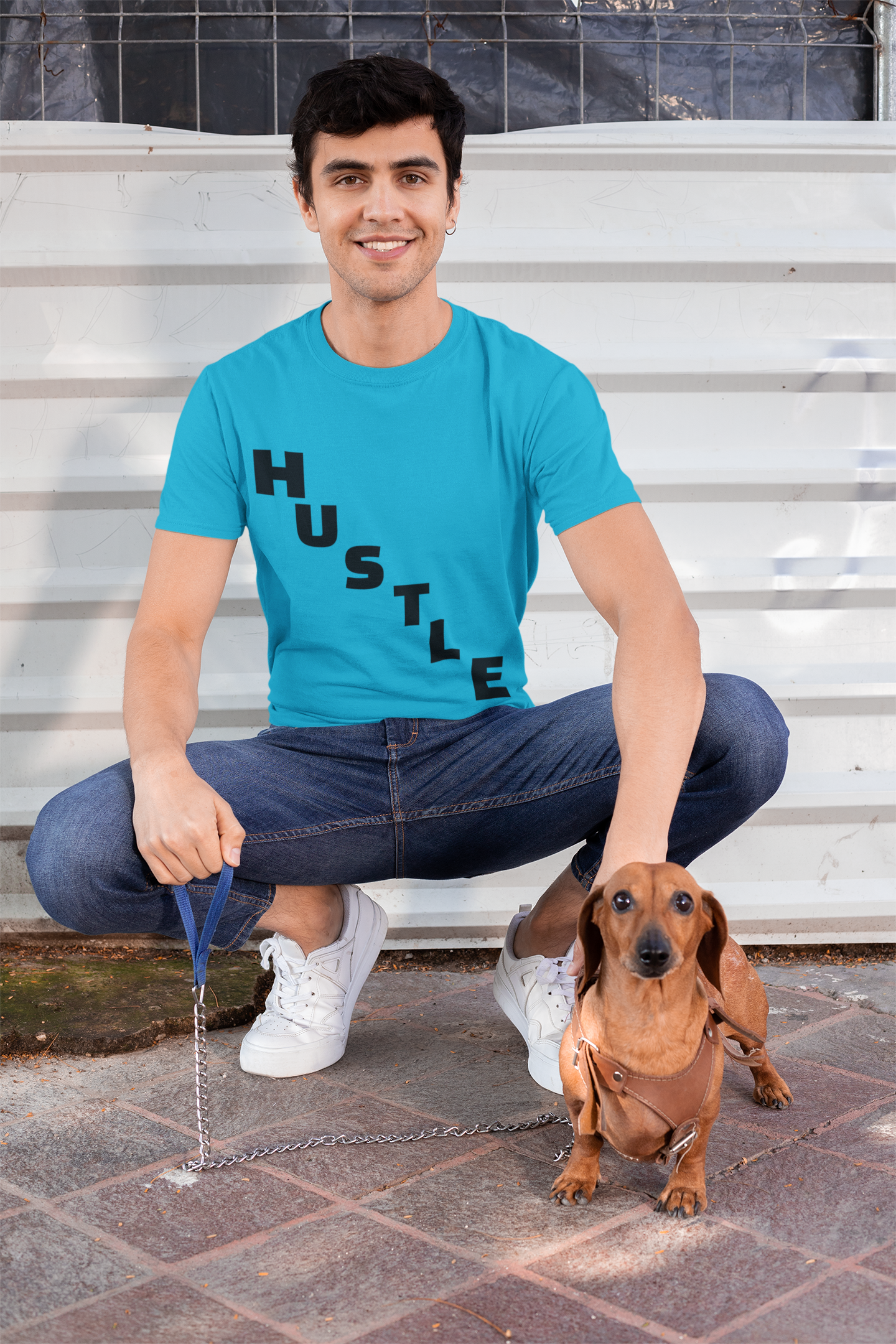HUSTLE Pillar Steps fitness tee showing healthy living pillars for beginners