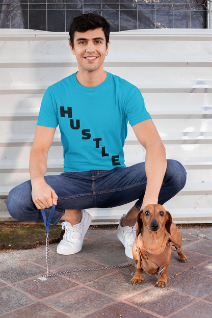 HUSTLE Pillar Steps fitness tee showing healthy living pillars for beginners