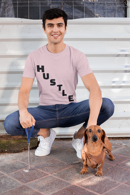 HUSTLE Pillar Steps fitness tee showing healthy living pillars for beginners