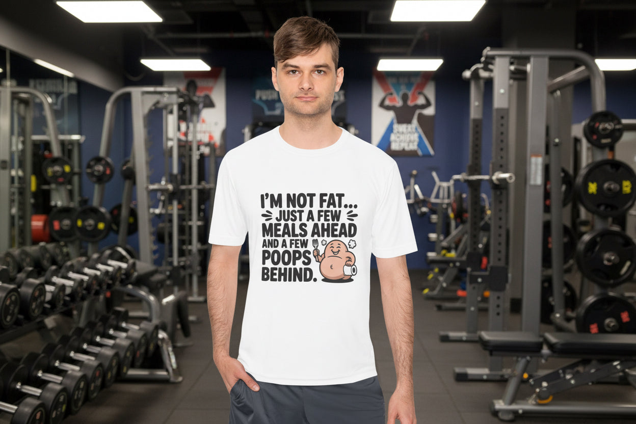 "I'M NOT FAT "Funny Moisture-Wicking Tee - Humor Shirt for Gym Goers, Gift for Fitness Lovers, Casual Wear, Workout Apparel, Comfy Activewear - HustleHealthShop