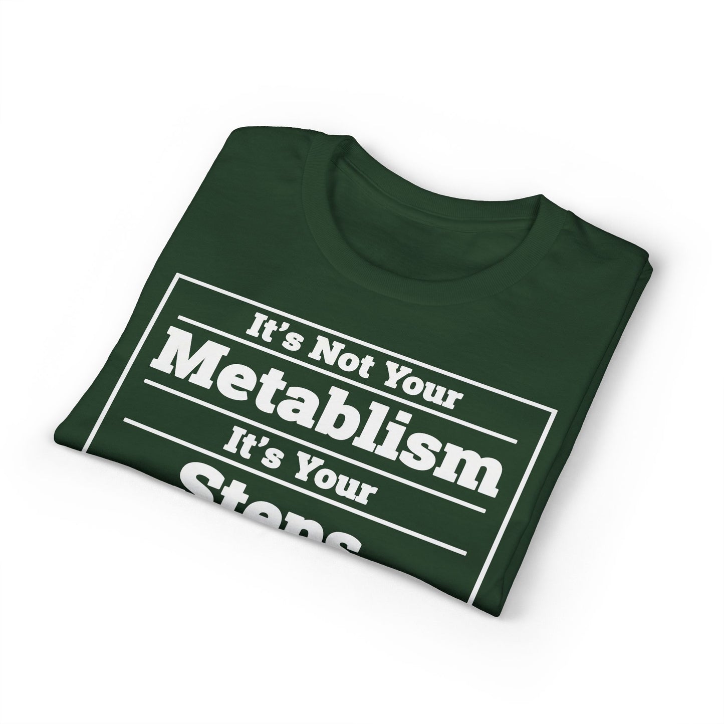 It’s Not Your Metabolism It’s Your Steps fitness truth tee promoting daily movement for healthy living beginners