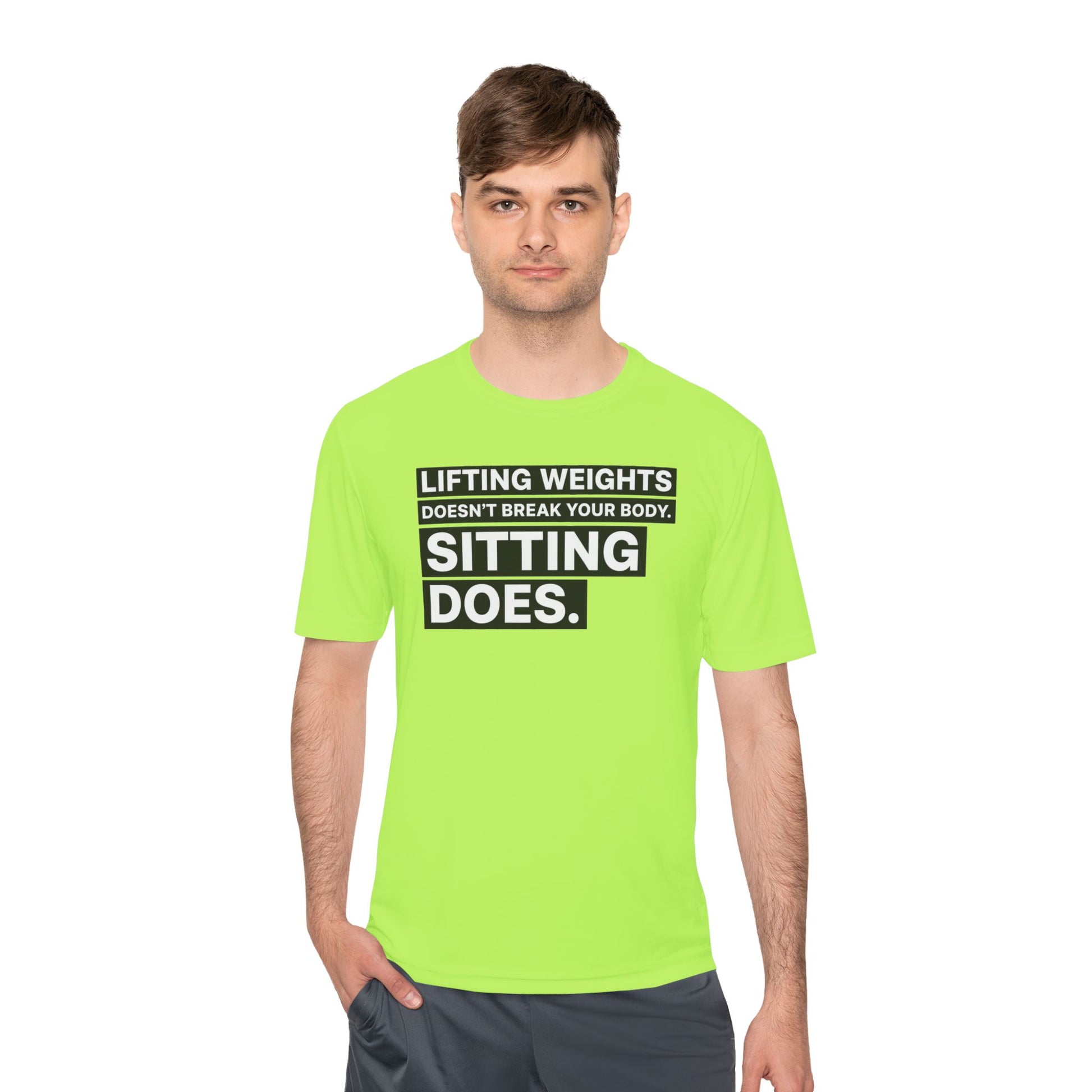 Lifting Weights Doesn’t Break Your Body Sitting Does fitness truth tee supporting posture, back health, and healthy living for beginners
