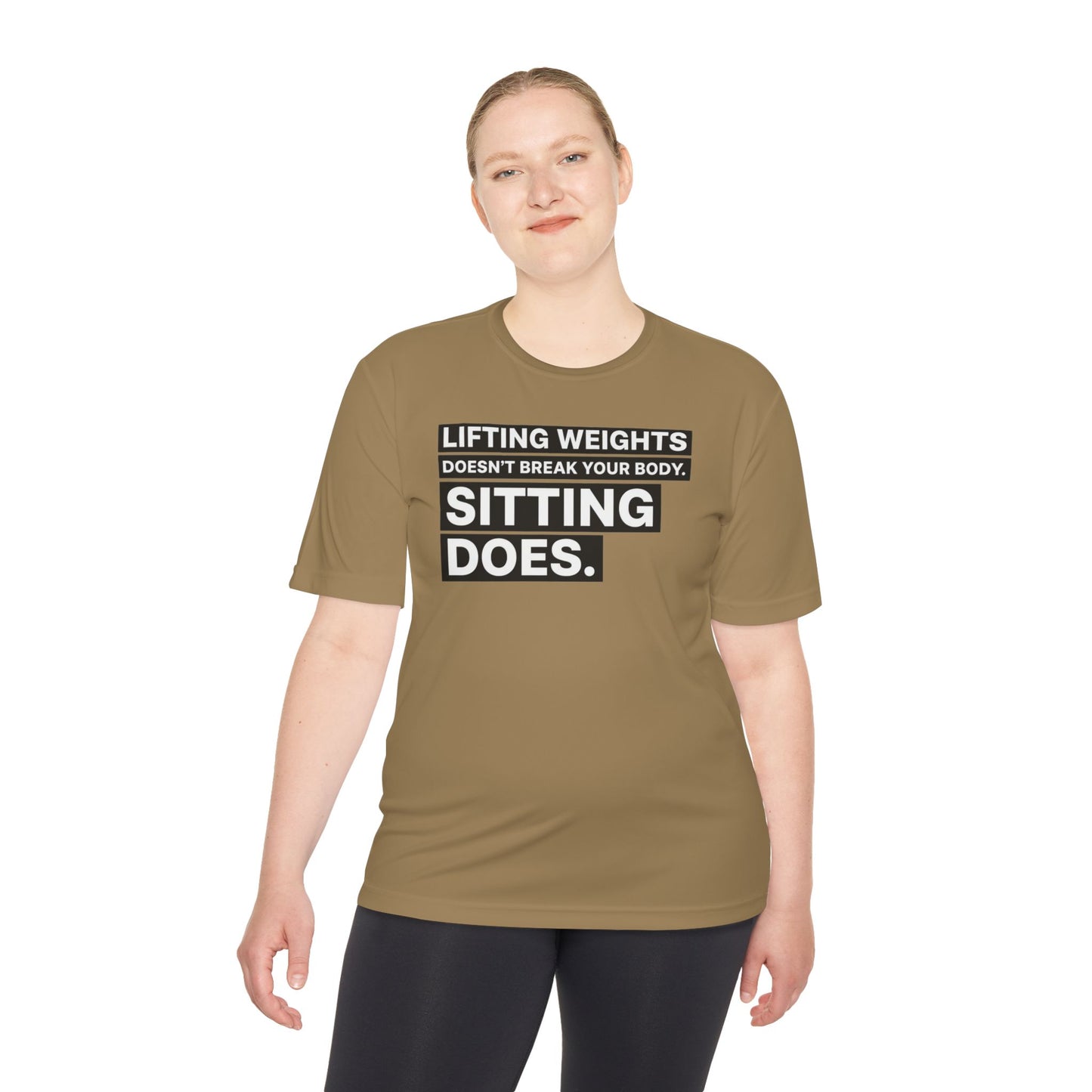 Lifting Weights Doesn’t Break Your Body Sitting Does fitness truth tee supporting posture, back health, and healthy living for beginners